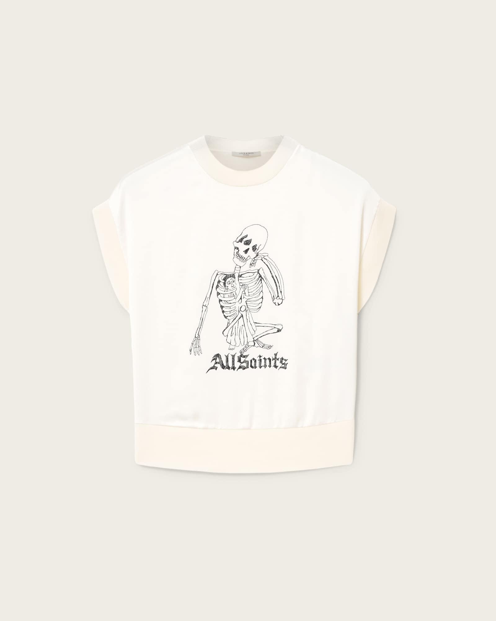 Terra Knitted Graphic T-Shirt Chalk White | ALLSAINTS US Product Image