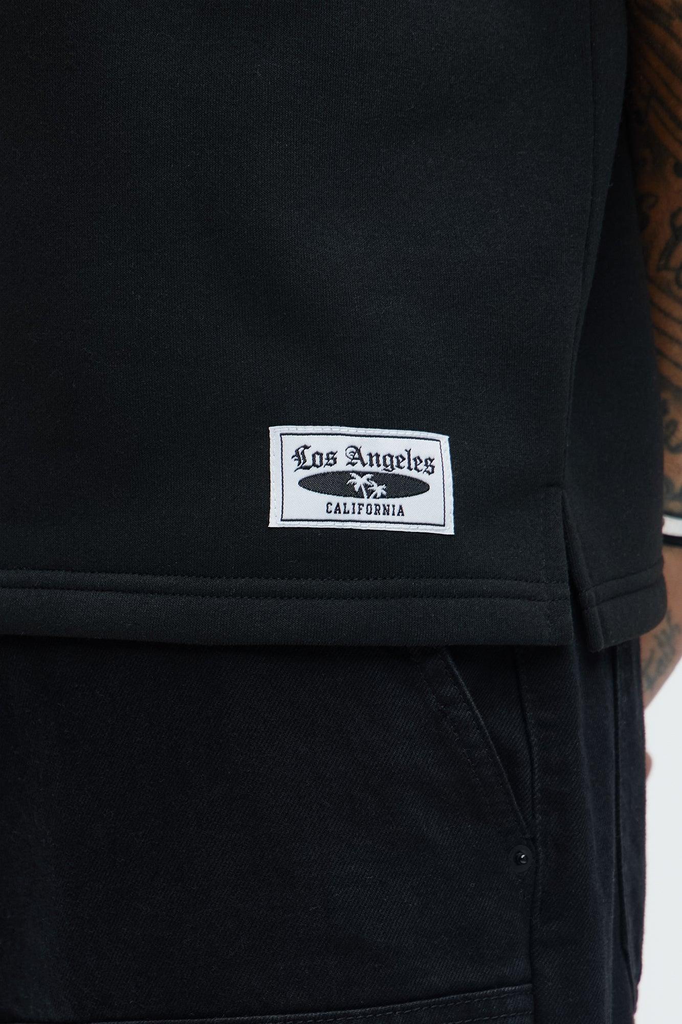 LA California Short Sleeve Henley - Black Product Image