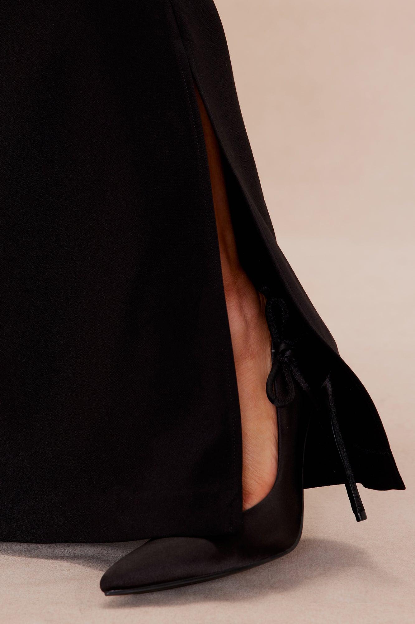 Daisy Cropped Blazer Suit Set - Black Product Image