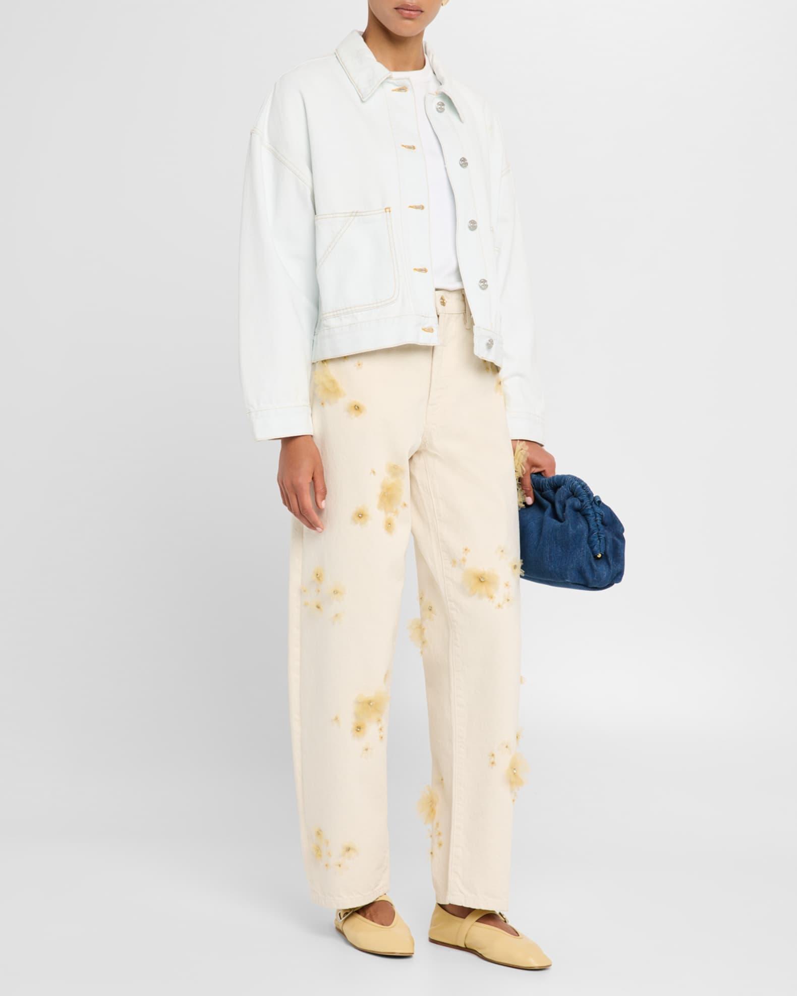 Embellished Low-Slung Barrel Jeans Product Image