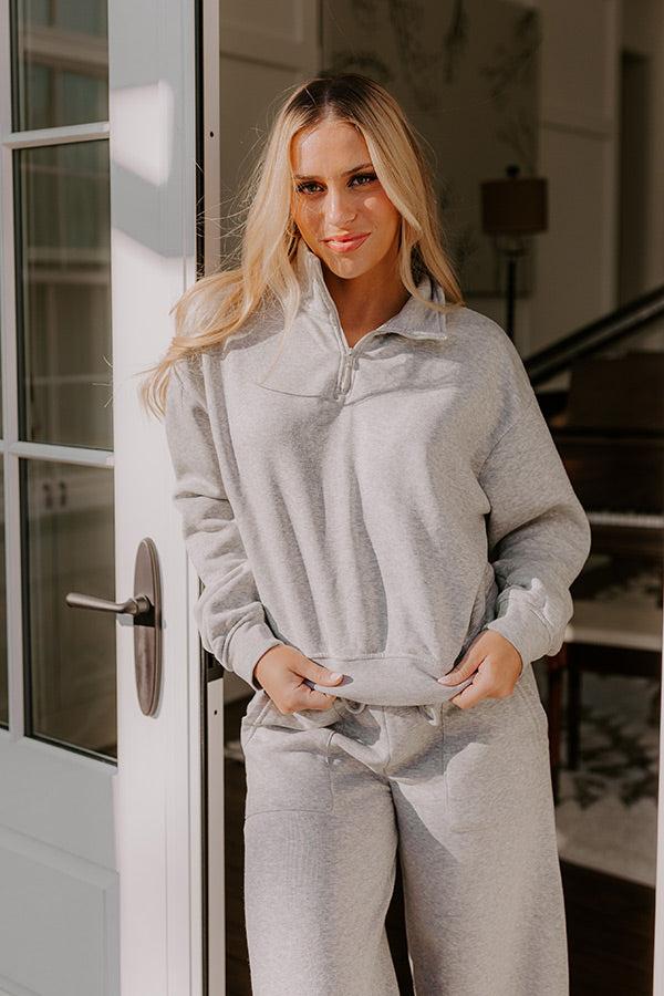 Cozy Lifestyle Vintage Wash Pullover in Grey Product Image