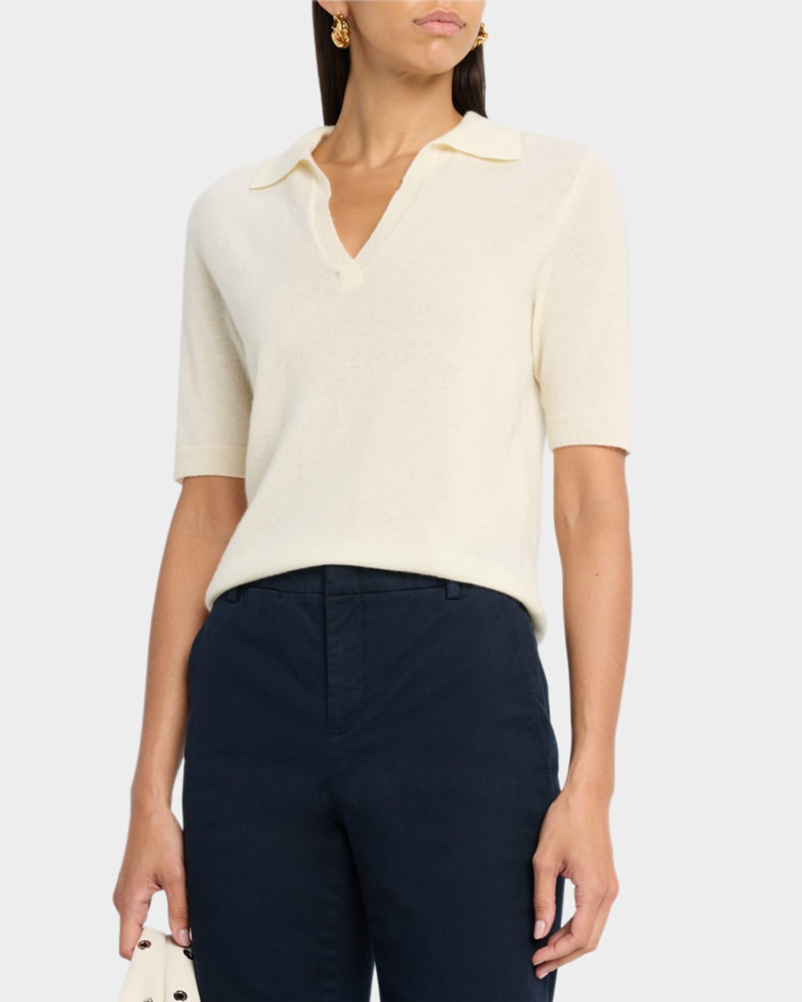 Mulberry Silk and Cashmere Polo Top Product Image