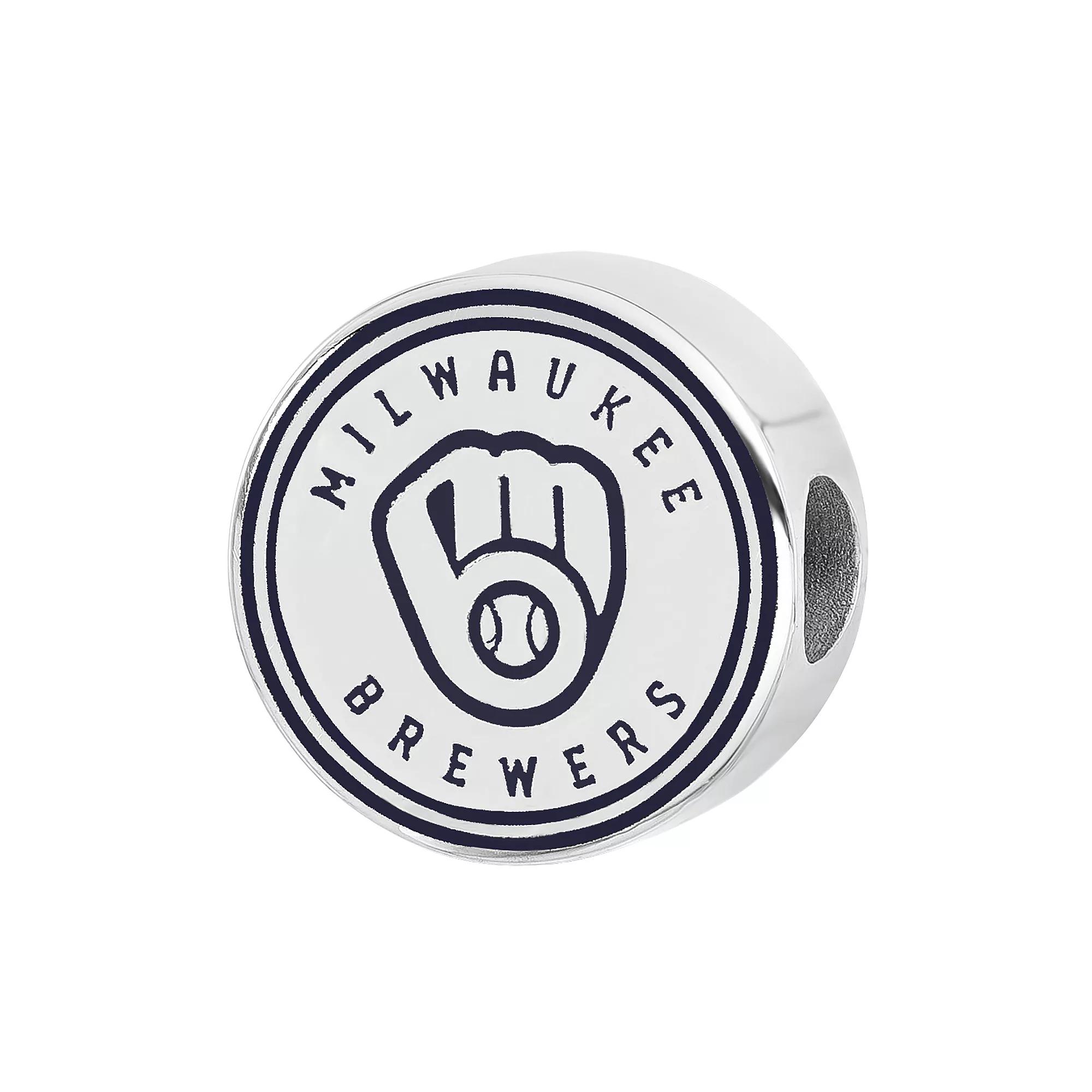 LogoArt Milwaukee Brewers Sterling Silver Enameled Bead, Women's, Size: 13MM Product Image