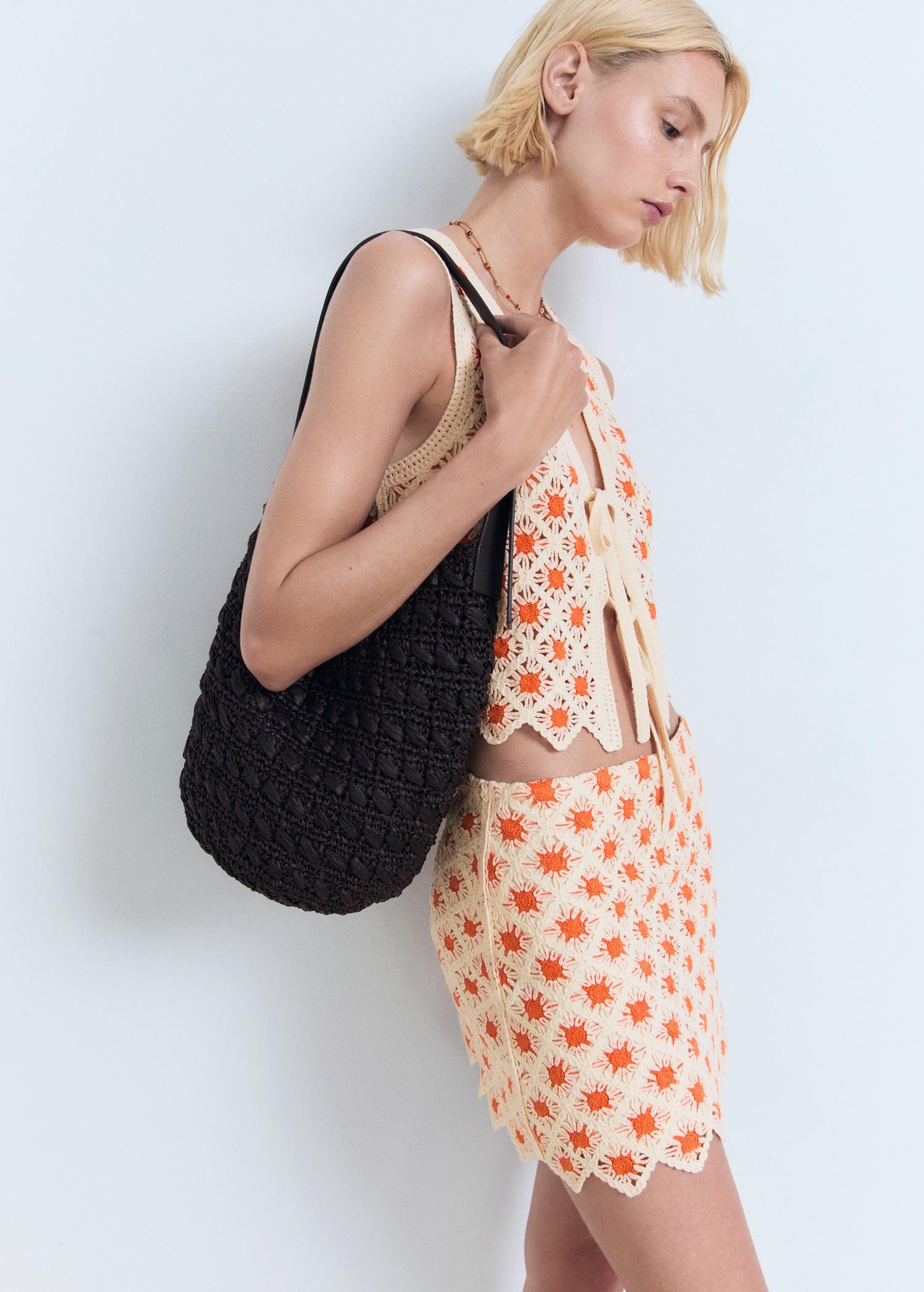 Crochet mini skirt - Women | MANGO USA Product Image