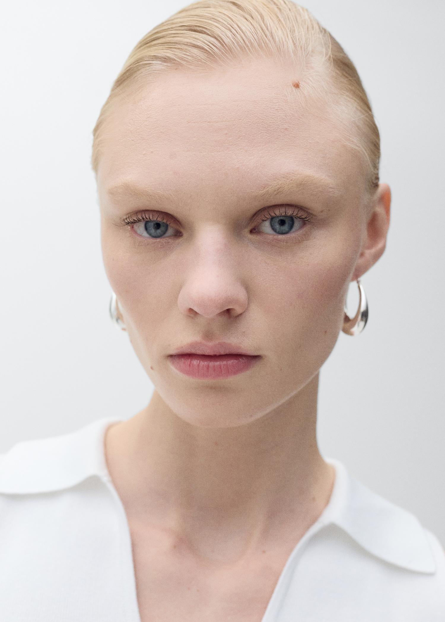 Polo-neck knitted top - Women | MANGO USA Product Image