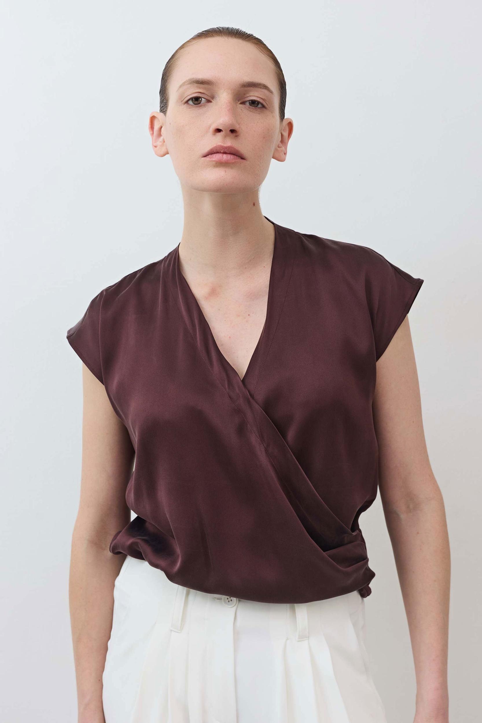 The Wrap Washable Silk Top Product Image