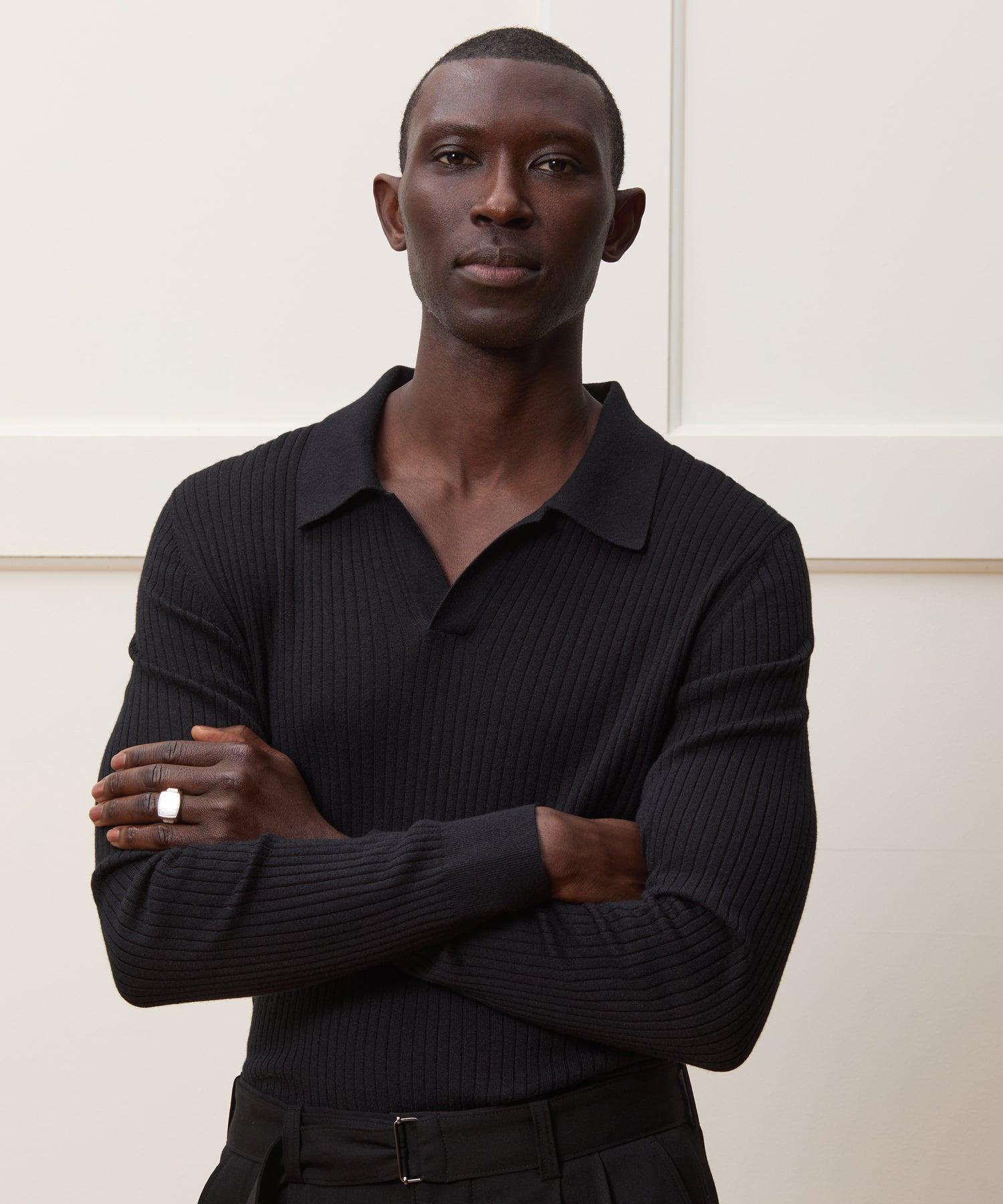 Silk-Cashmere Ribbed Montauk Sweater Polo Product Image