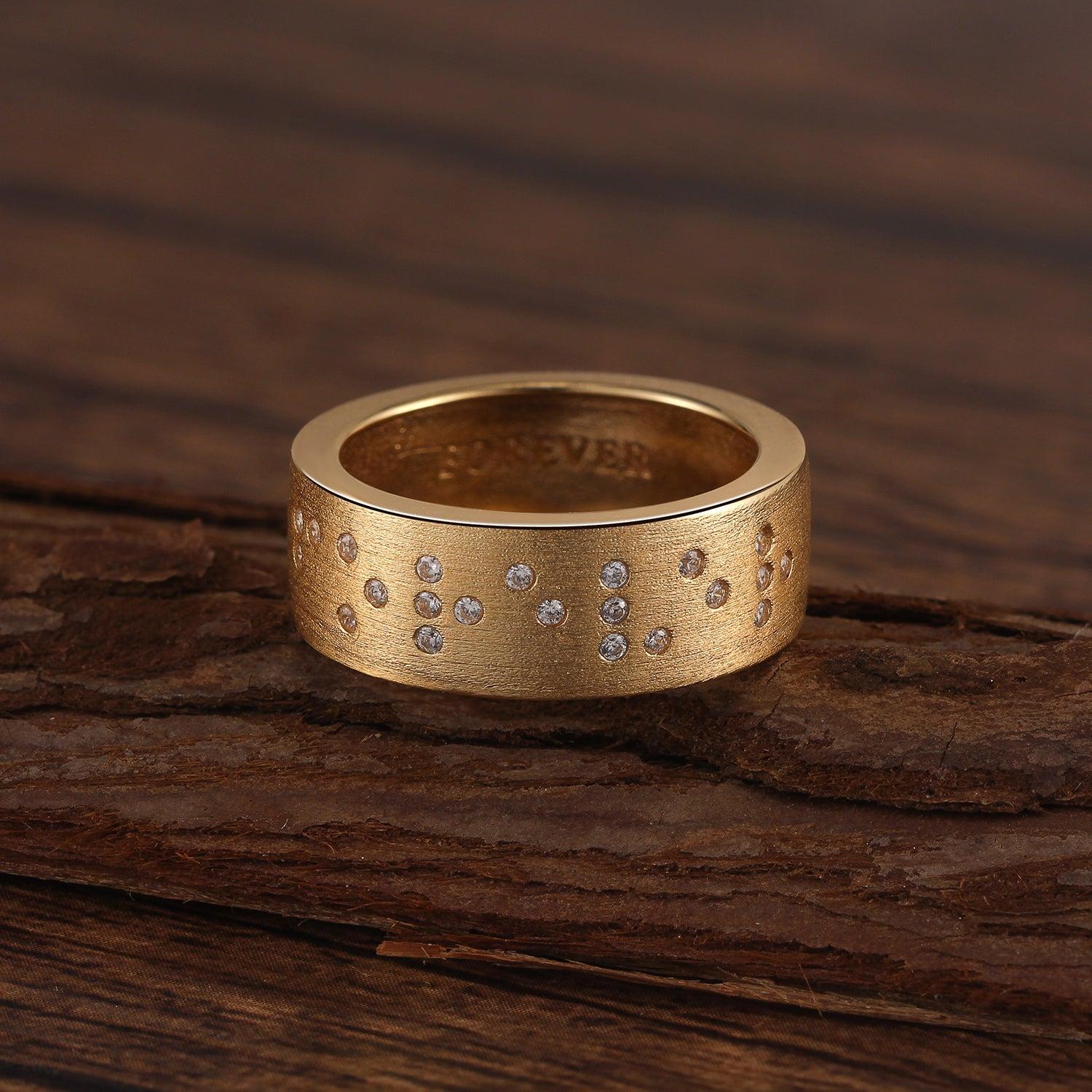 Touchstone Forever Band Ring Brushed Gold Product Image