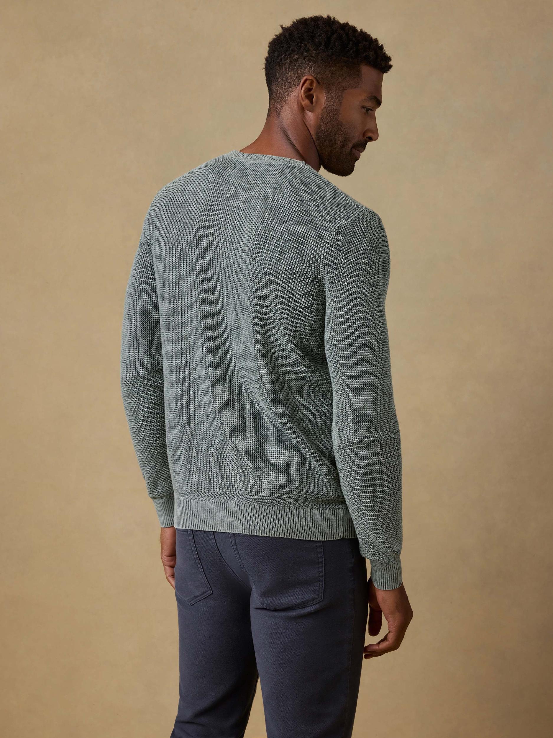 Sunwashed Crewneck Sweater - Mountain Olive Male Product Image