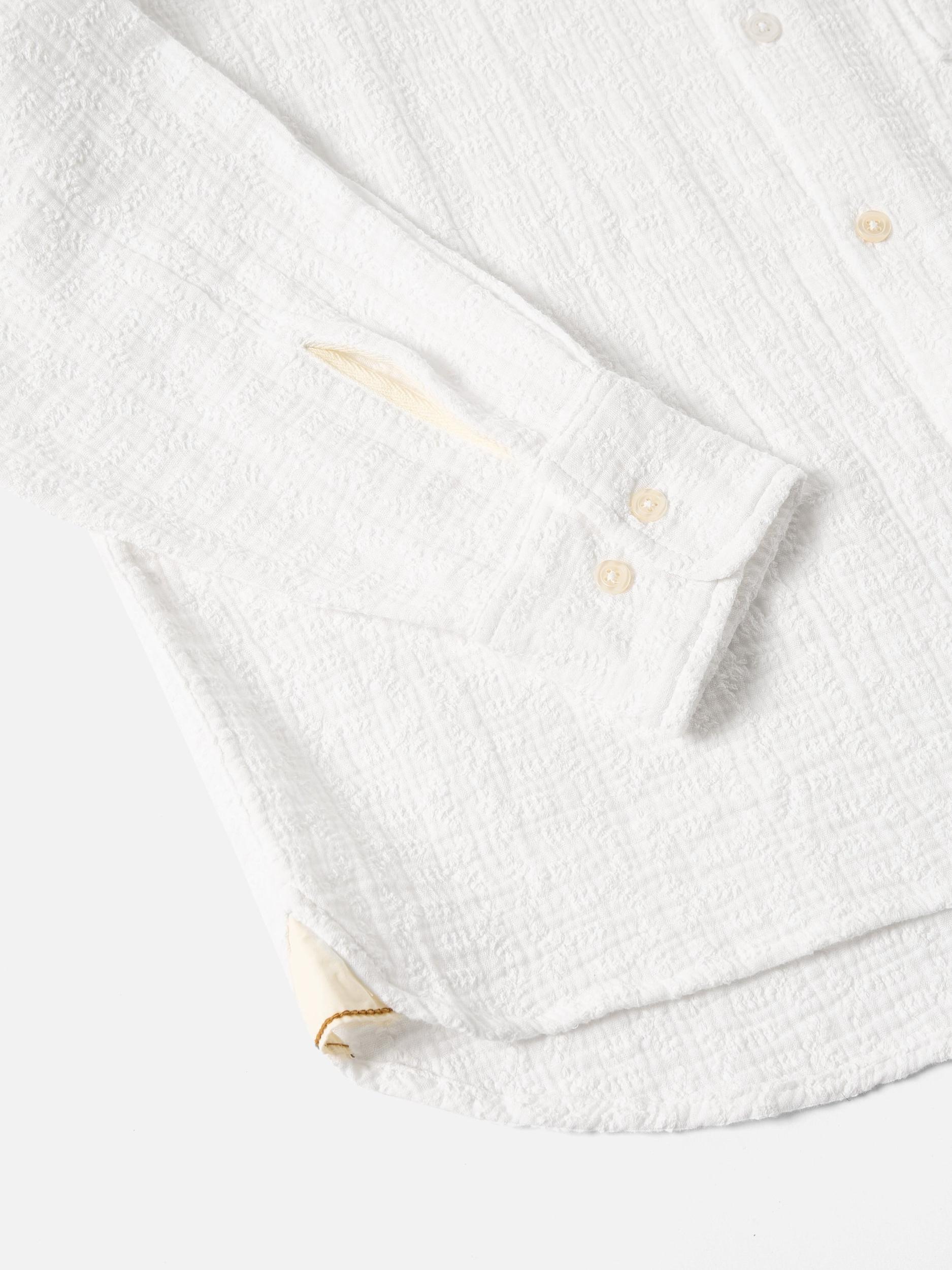 Universal Works Square Pocket Shirt in White Bobble Cotton Product Image