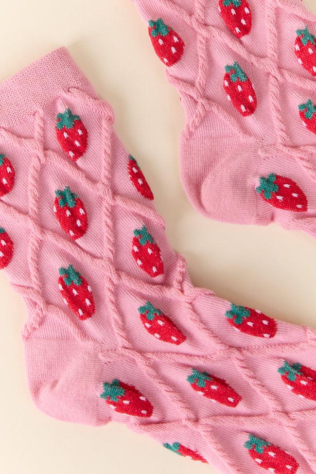 Pink Strawberry Socks FINAL SALE Product Image