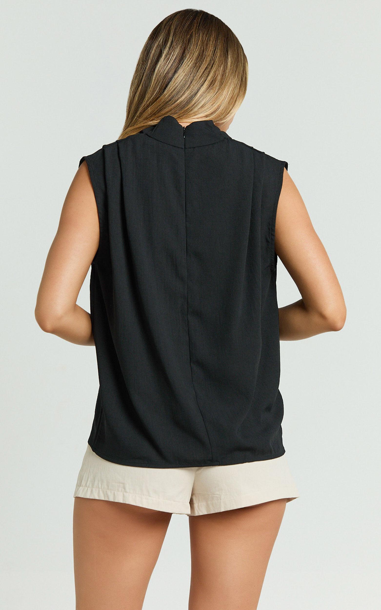 Arianae Top - High Neck Top in Black Product Image