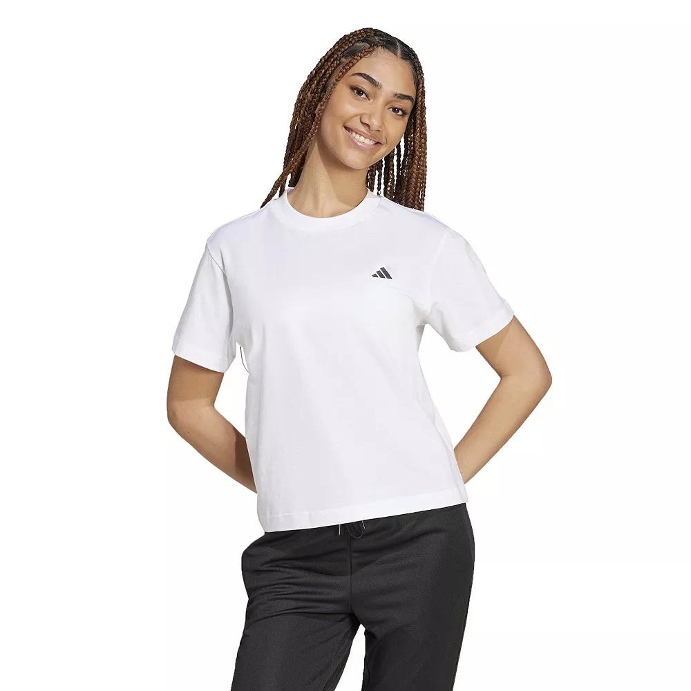 Women's adidas Essentials Small Logo Sportswear T-Shirt, Size: Large, White Product Image