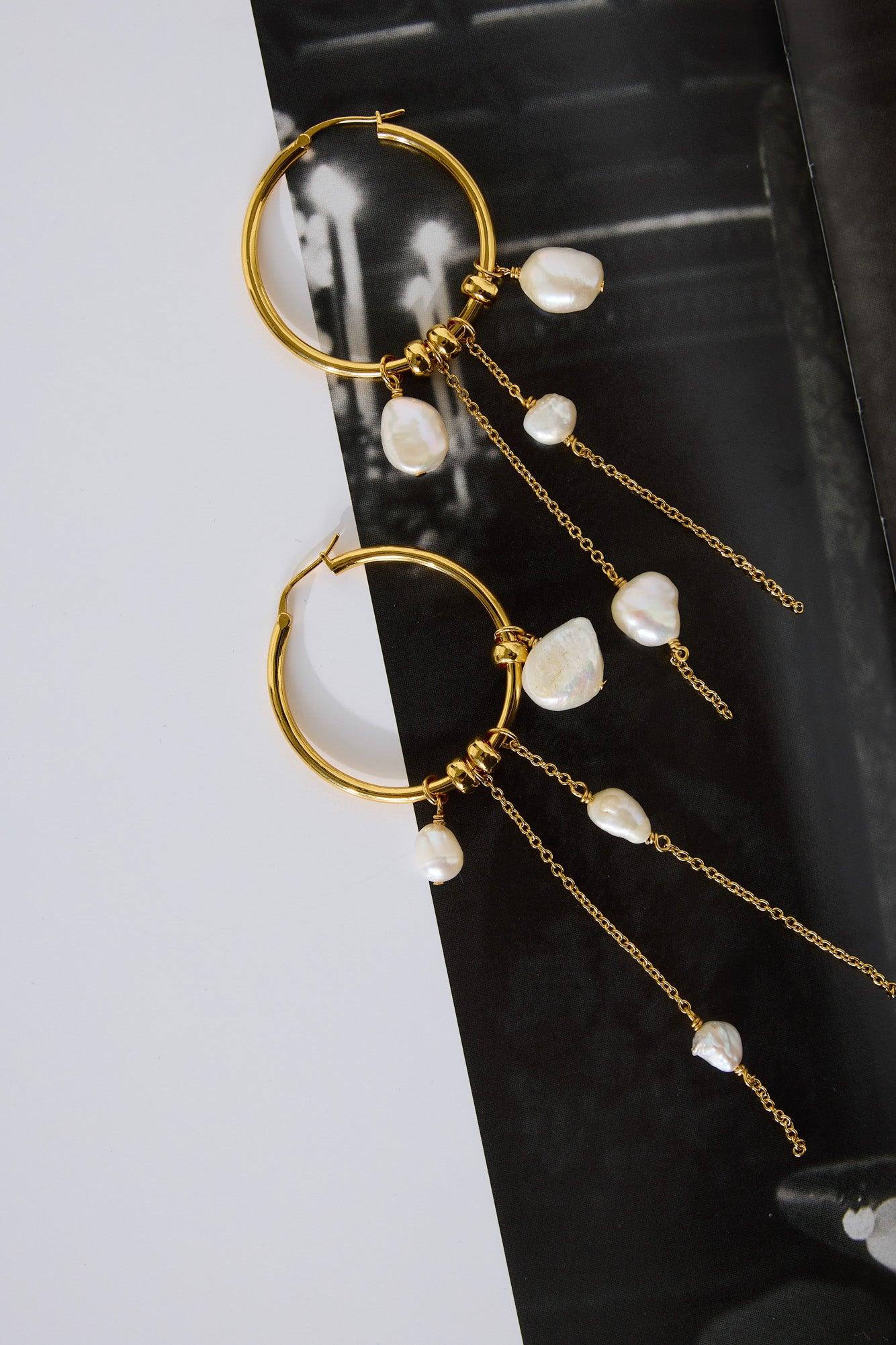 18k Gold Plated Surf Side Earrings Gold Product Image