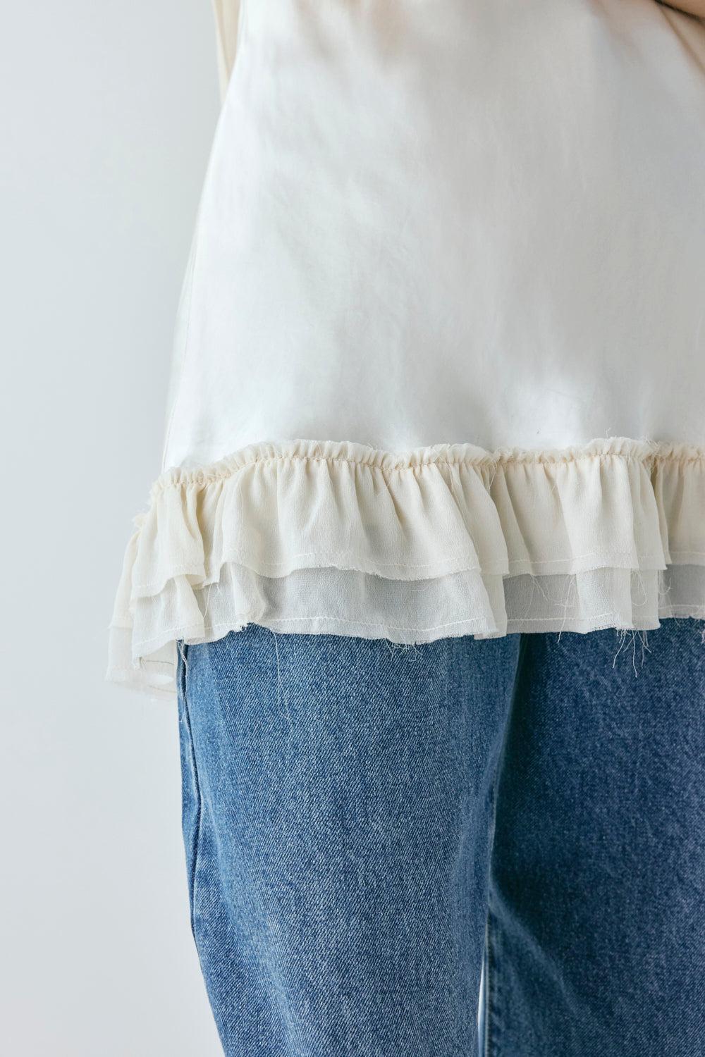 Cher Satin Top Cream Product Image