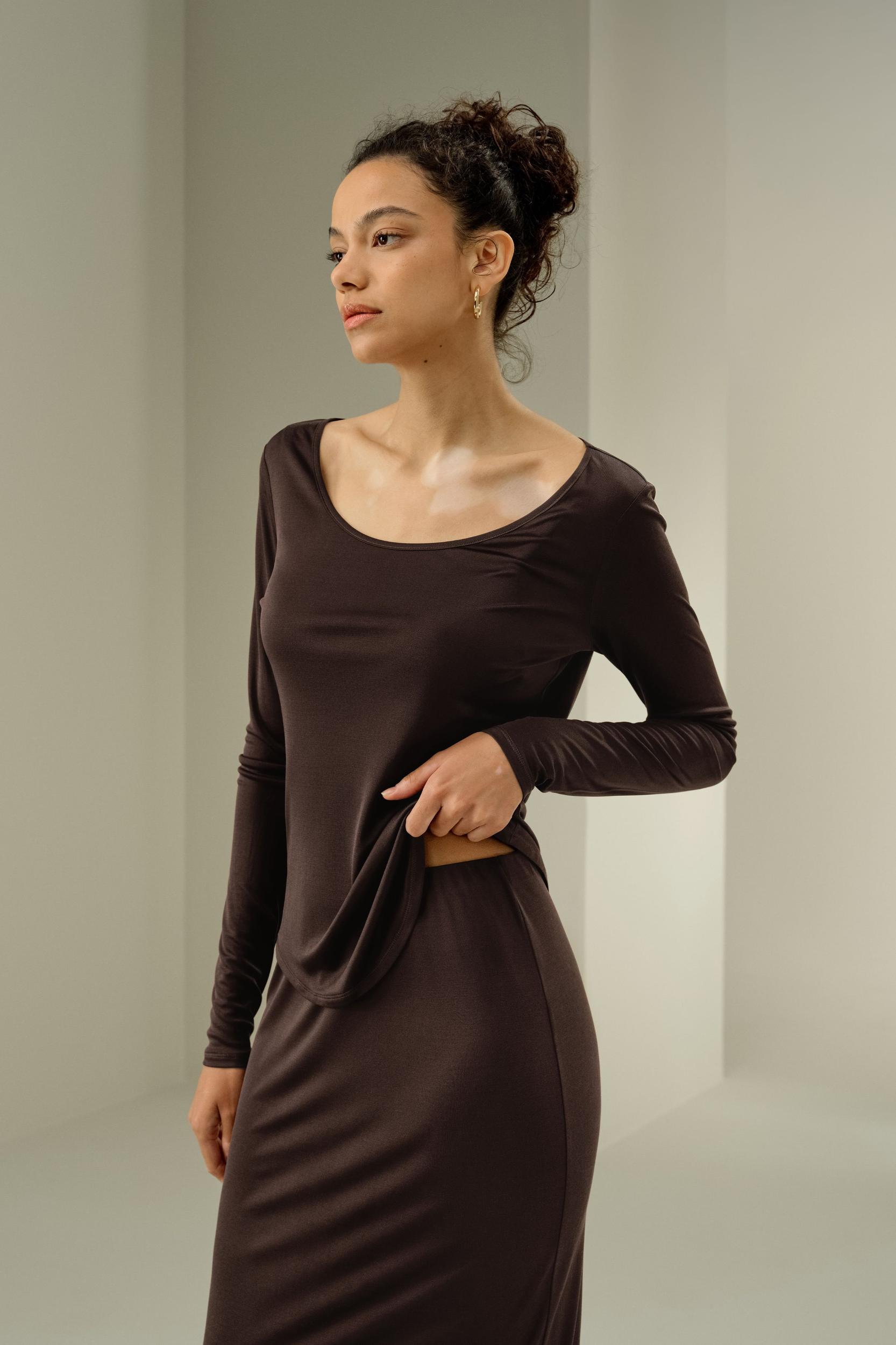 LILYSILK Womens Silk Tops | Lily White Washable Silk | Natural Flow Long Sleeve Tops L Product Image