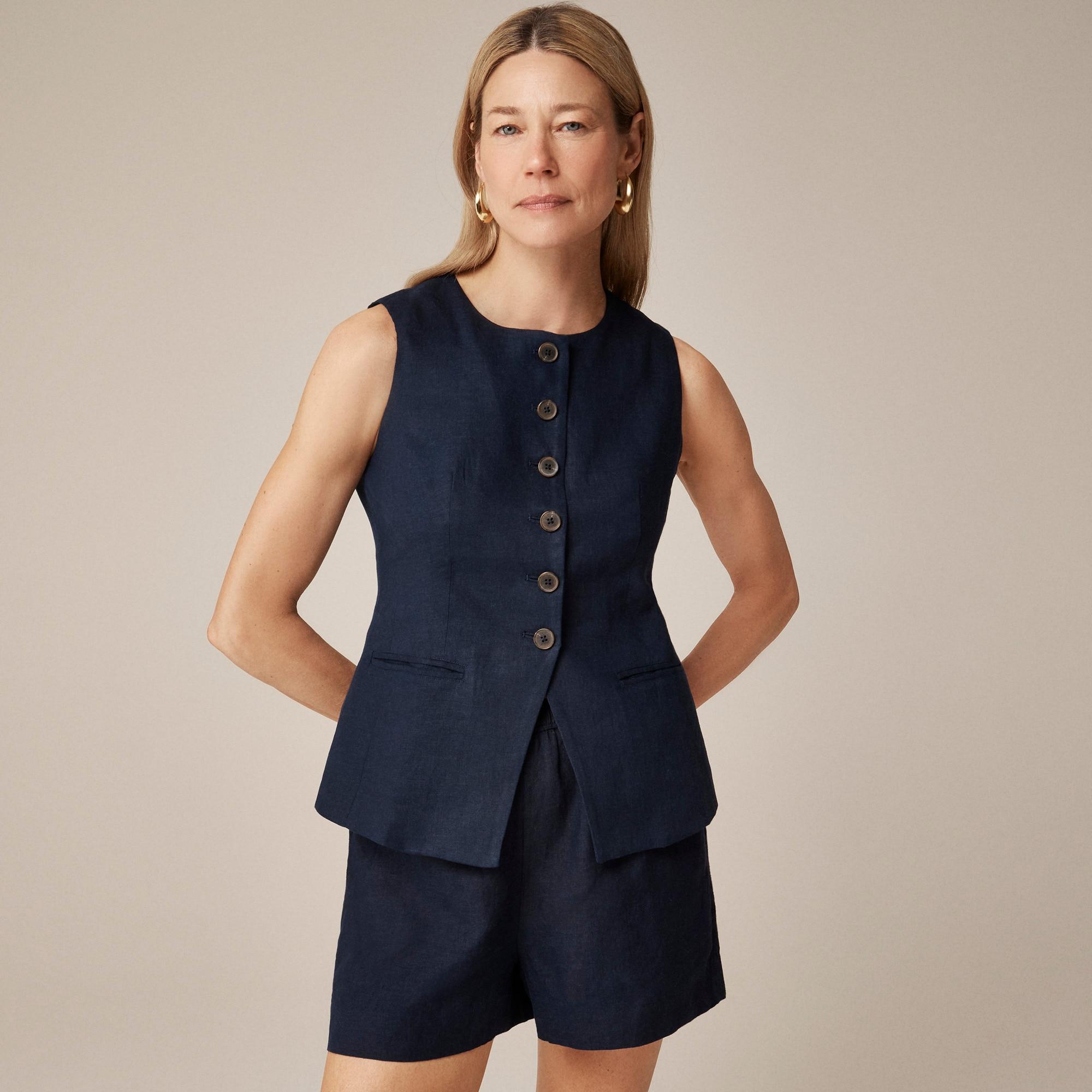 Cutaway vest top in linen Product Image