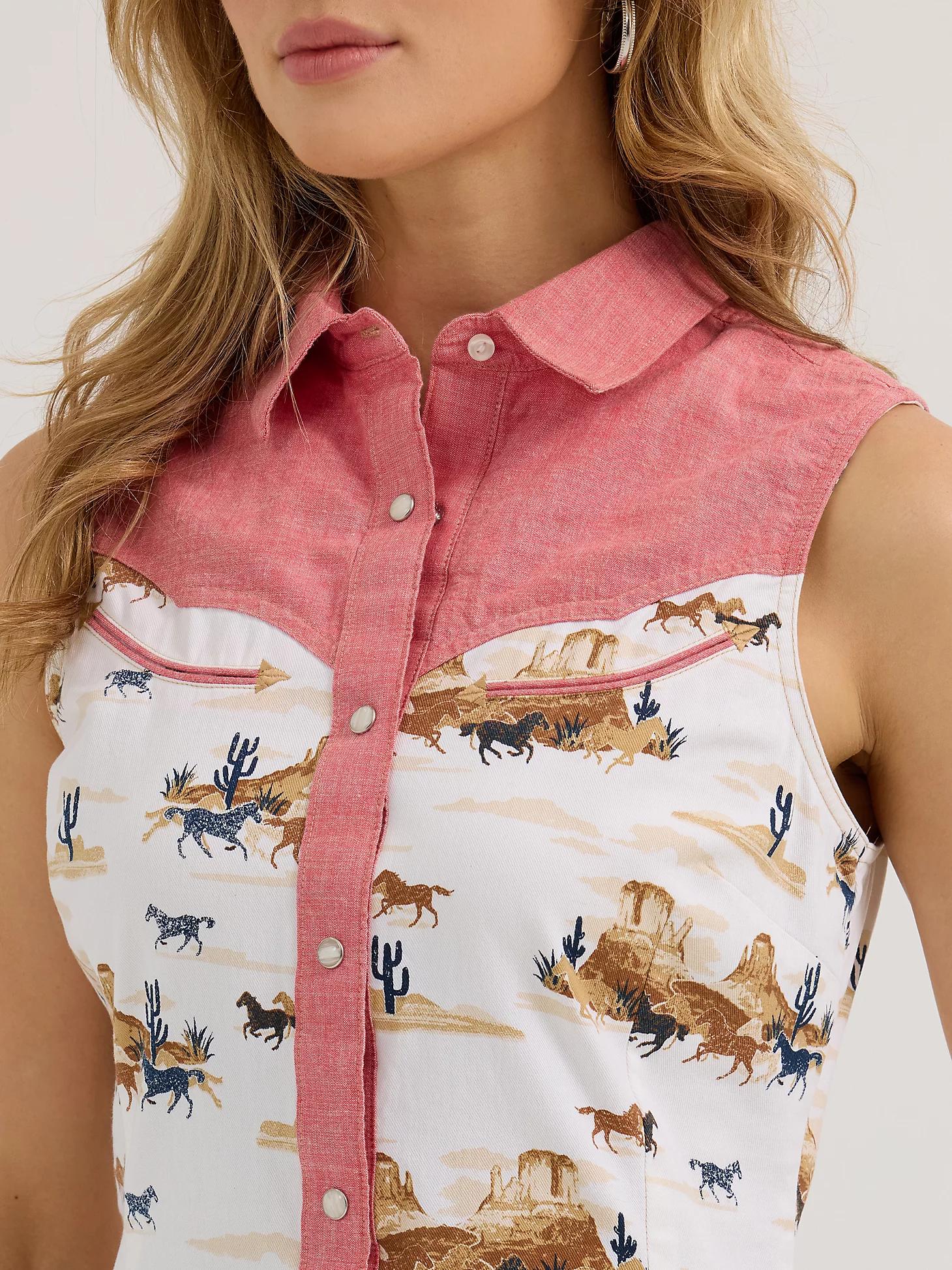 Women's Wrangler Desert Slim Western Snap Tank | Women's TOPS | Wrangler® Product Image