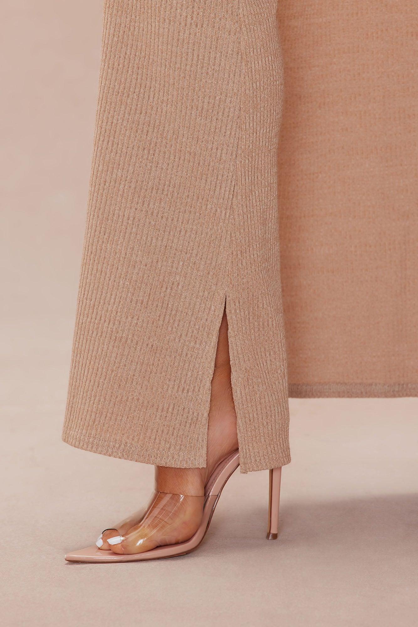 Serenity Maxi Sweater Pant Set - Taupe Product Image