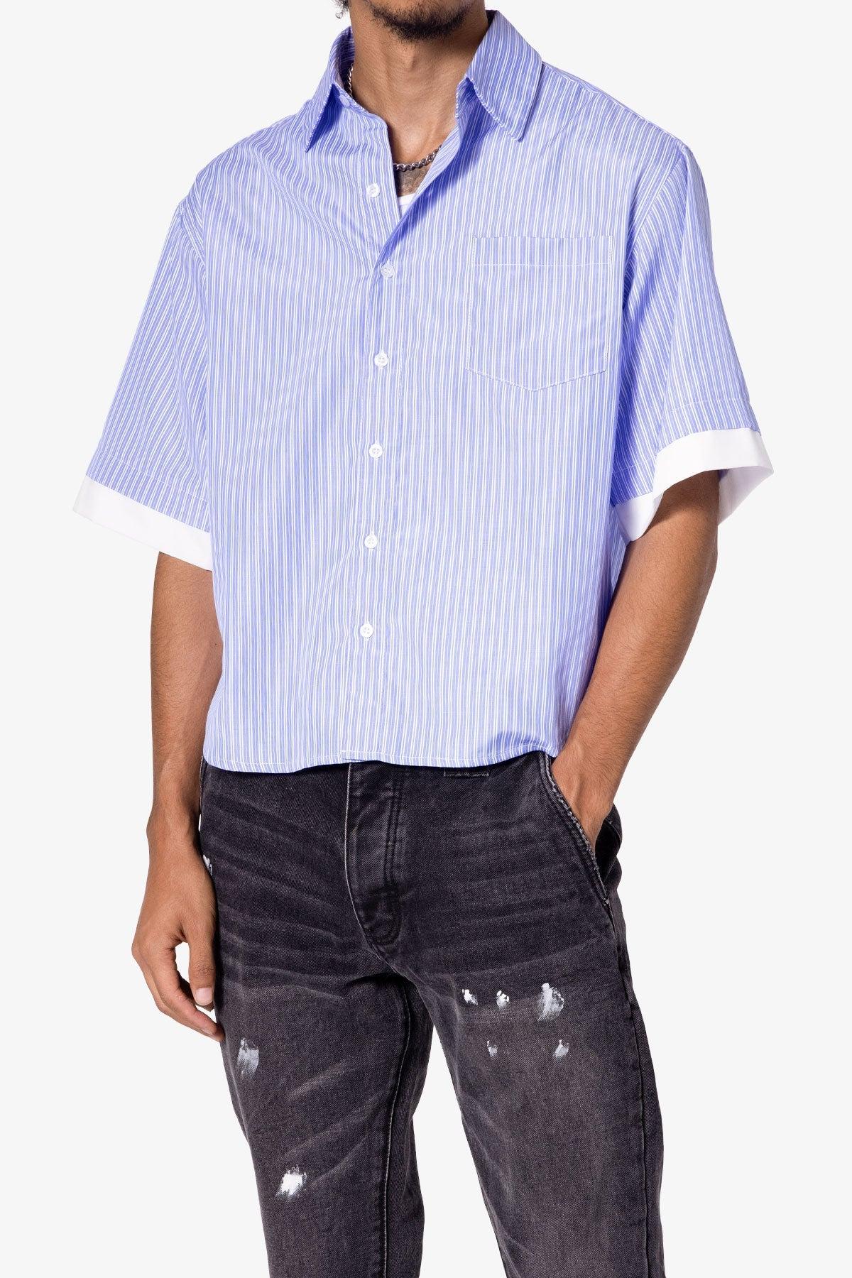 Dual Layered Striped Shirt - Blue Product Image