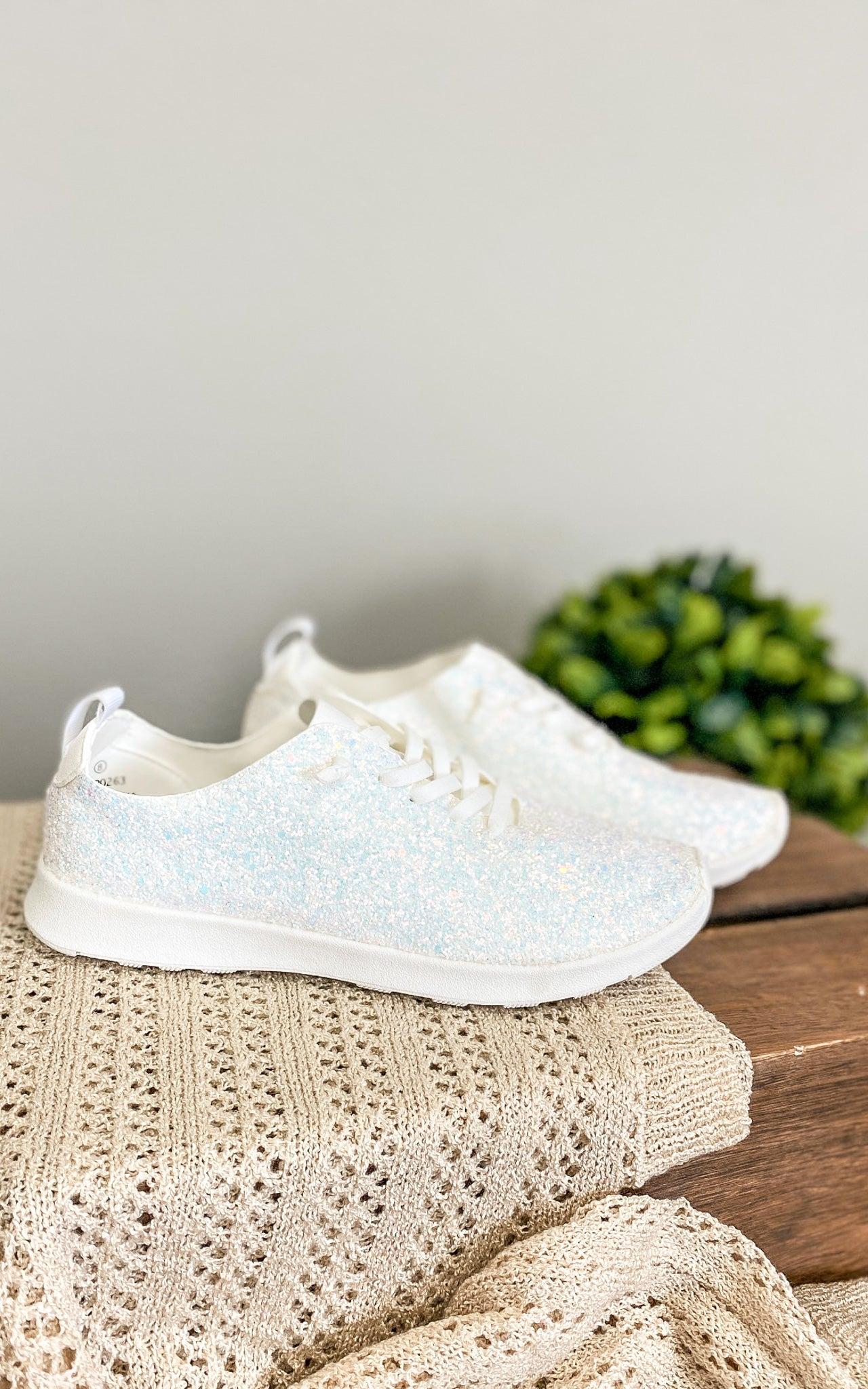 Mayo Glitter Sneakers in White (Online Exclusive) Product Image