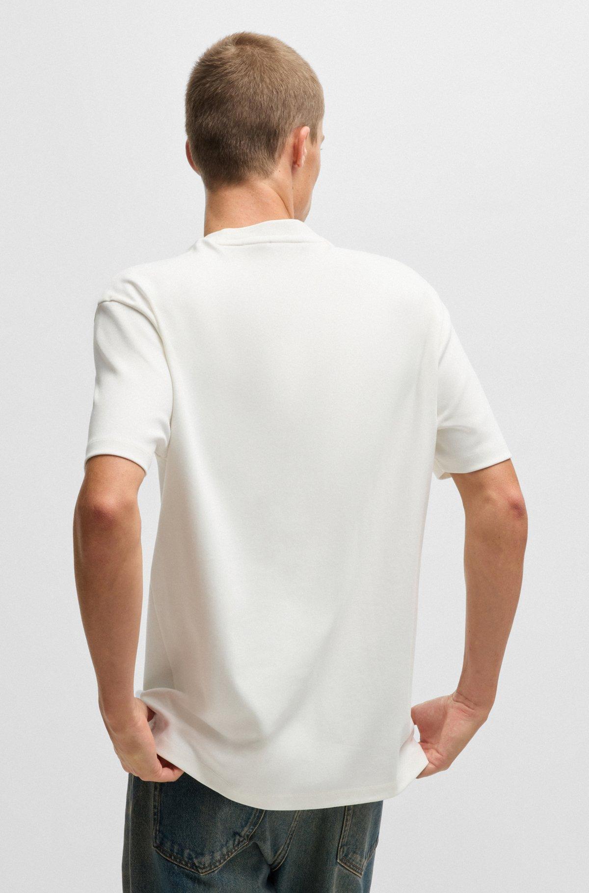 Interlock-cotton T-shirt with metallic stacked-logo badge Product Image