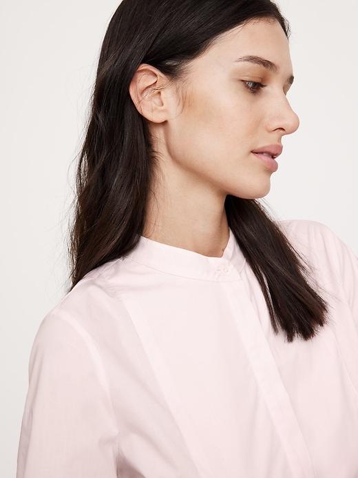 Poplin Tuxedo-Front Midi Dress Product Image