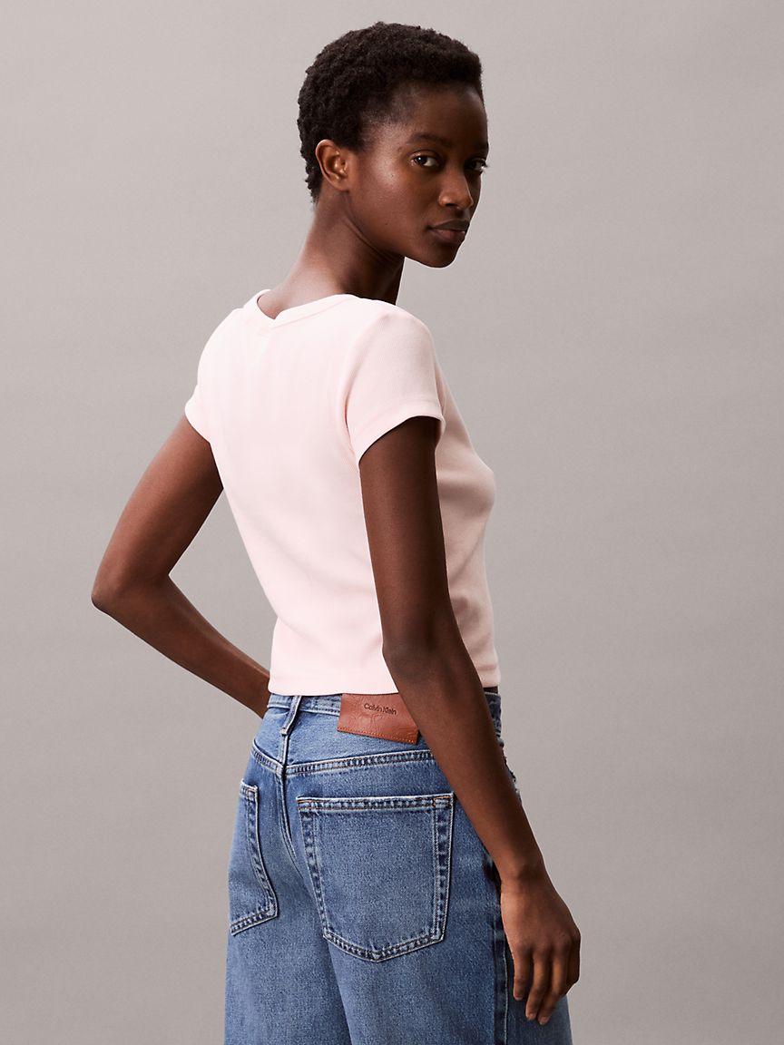 Woven Monogram Logo Slim T-Shirt  Product Image