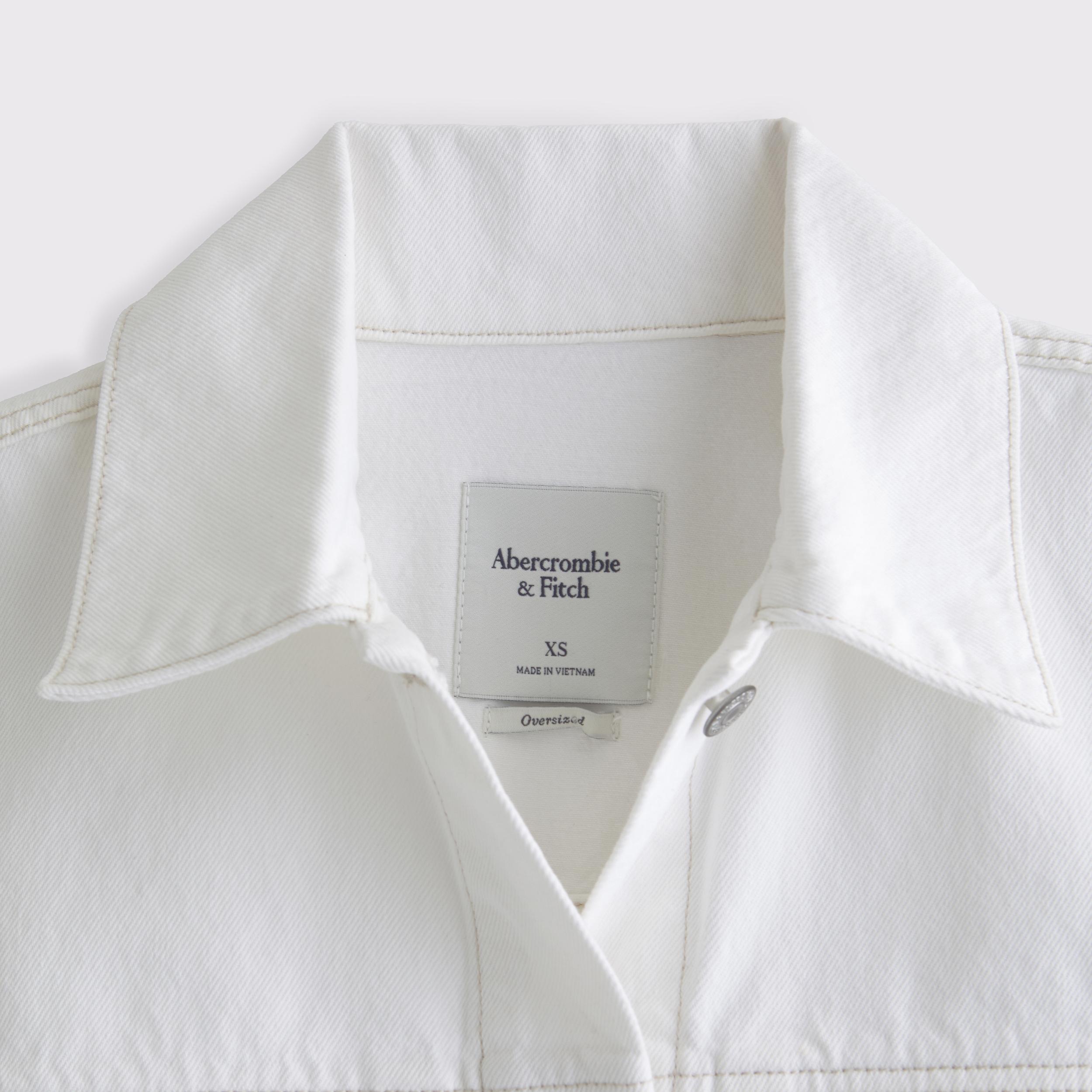 Oversized Distressed Denim Trucker Jacket Product Image