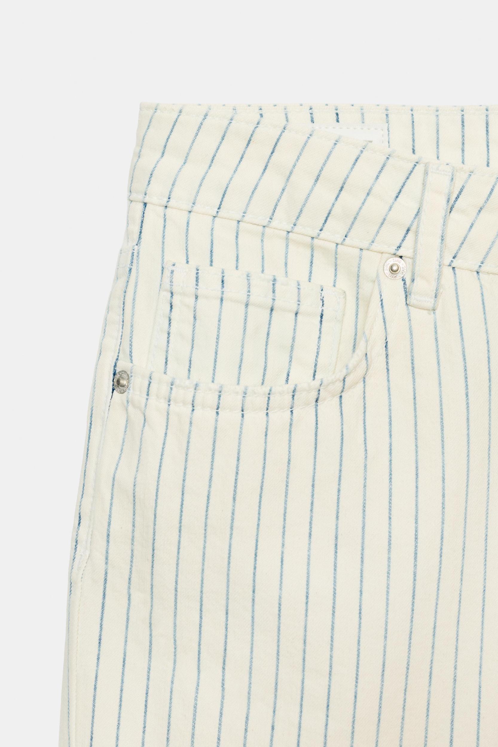 TRF LOW RISE STRIPED STRAIGHT JEANS Product Image