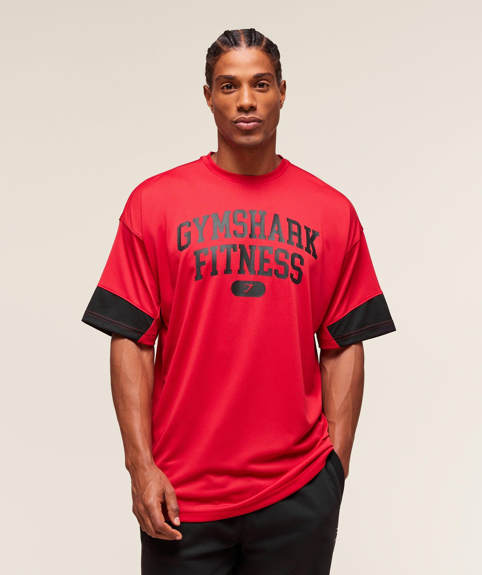 Gymshark Campus Oversized T-Shirt - Conditioning Red Male Product Image