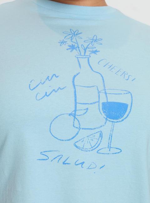 Cheers To You Tee Blue Curve Product Image