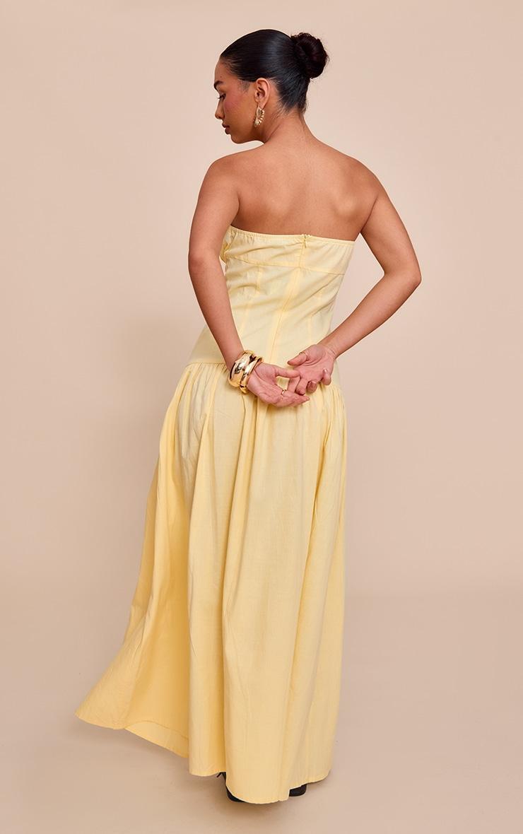 Lemon Bandeau Bust Seam Detail Maxi Dress Product Image