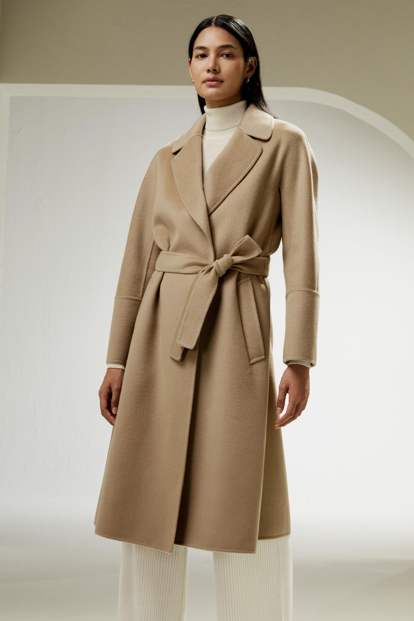 Double-faced Wool-blend Robe Coat Product Image