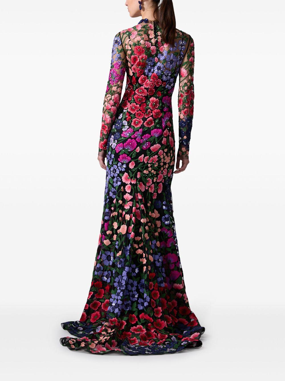 floral-embroidered tulle gown Product Image