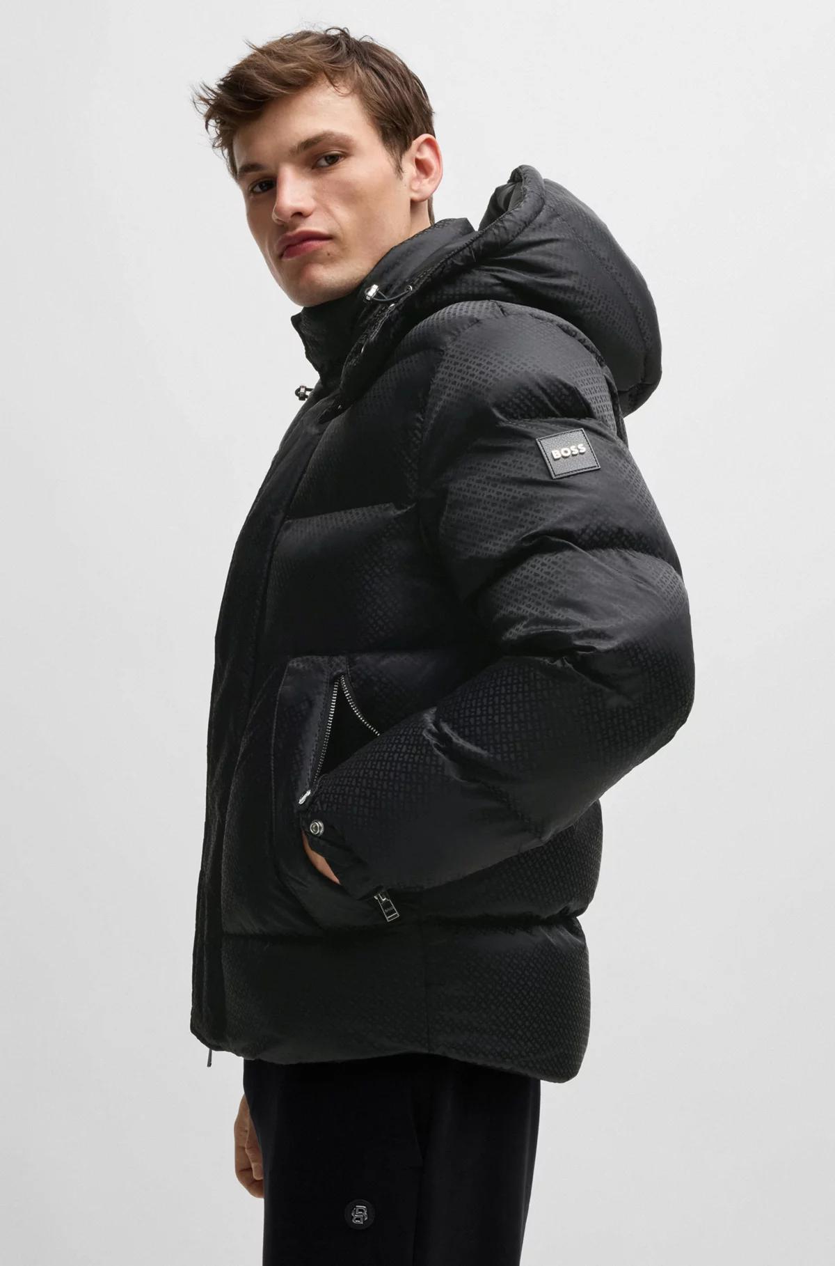 Boss Water-Repellant Puffer Jacket with Micro Monograms Product Image