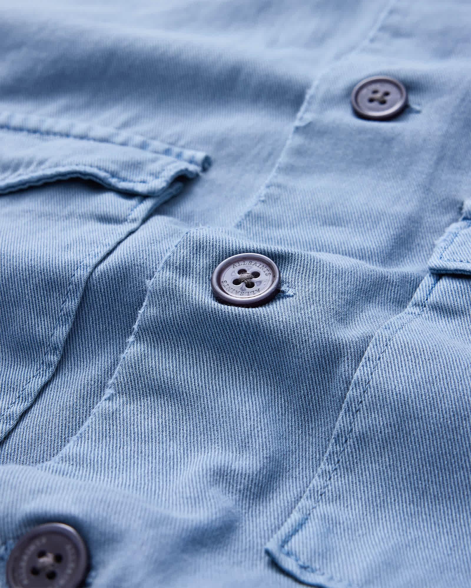 Spotter Long Sleeve Military Overshirt STATIC BLUE | ALLSAINTS US Product Image