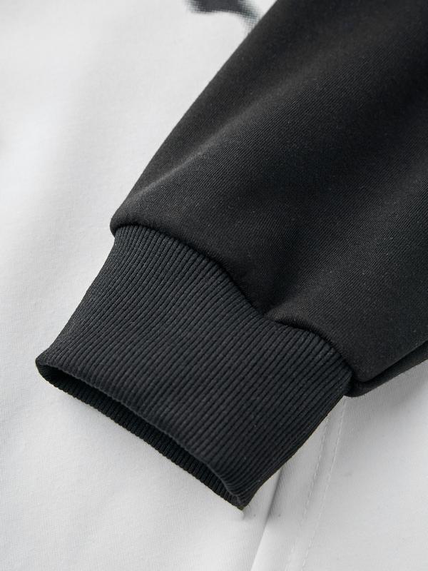 Men's Spider Web Print Oversized Hoodie Product Image