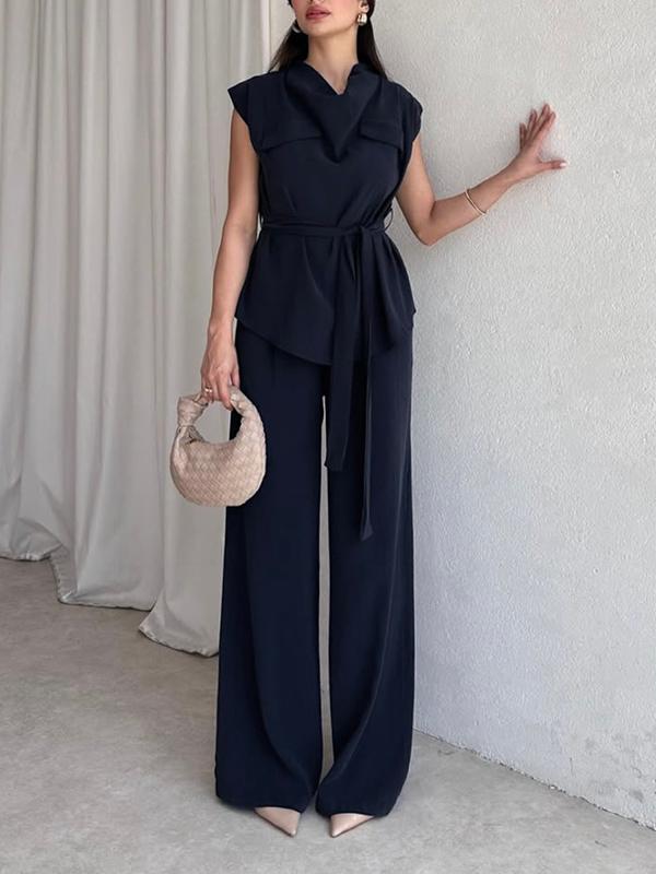 Straight Leg Solid Color Split-Joint Pants Trousers Product Image