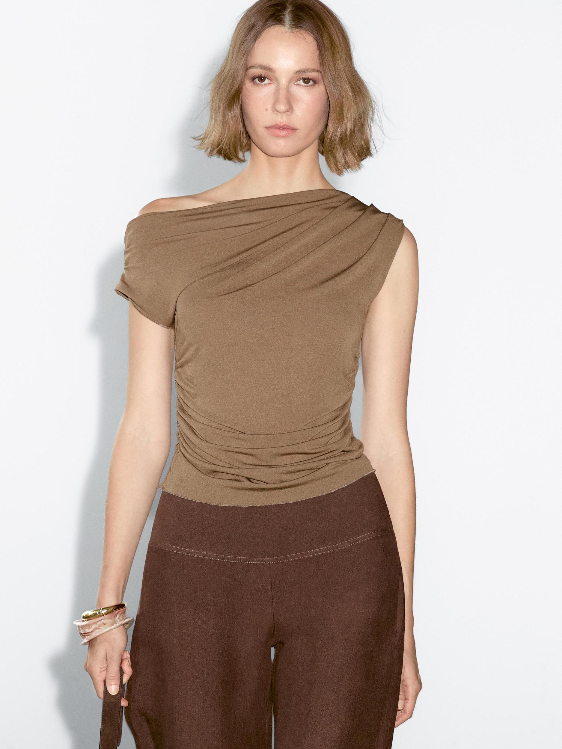 Asymmetric top with draped detail Product Image