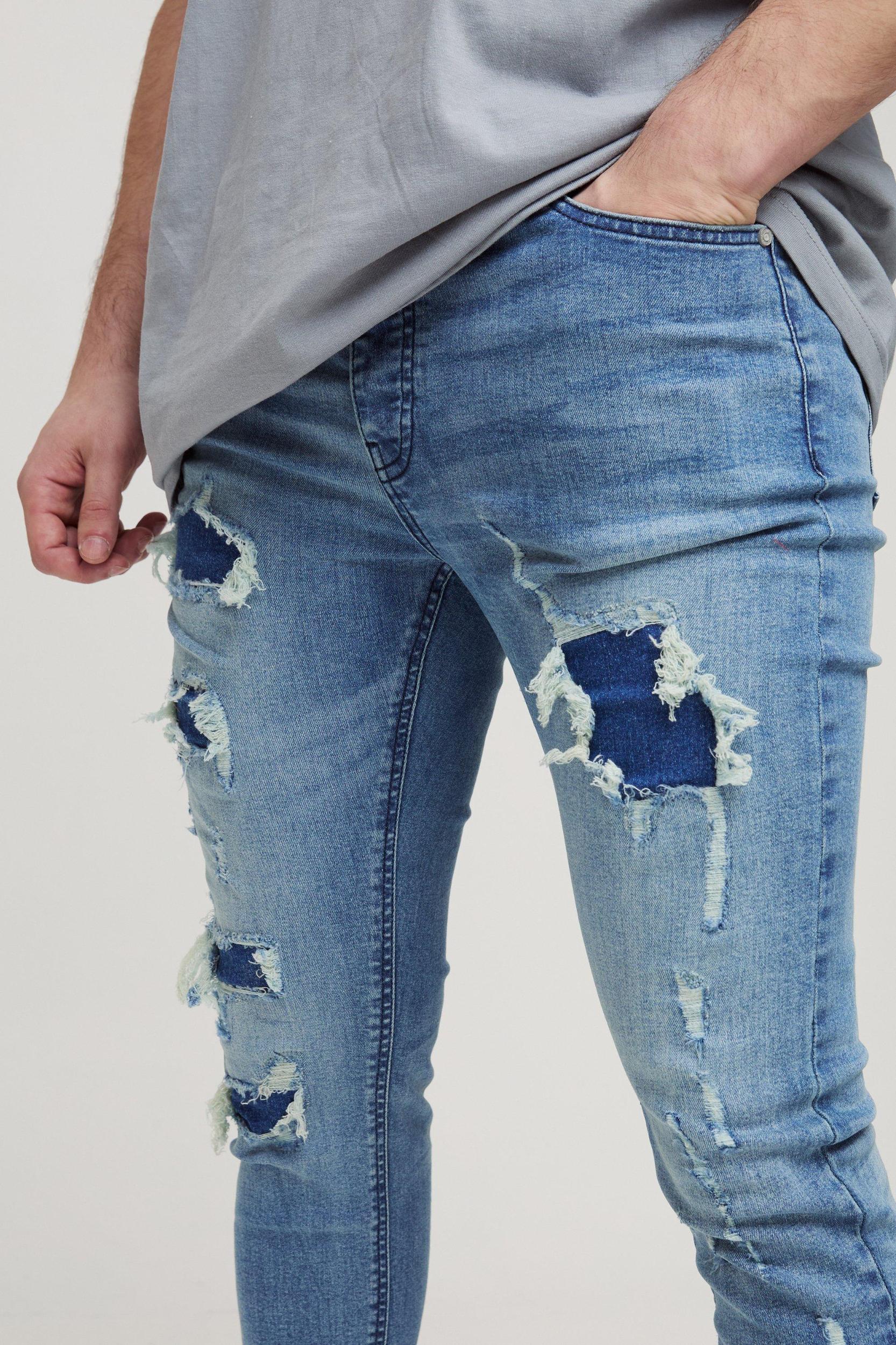 Tall Super Distressed Washed Skinny Jeans | boohooMAN USA Product Image