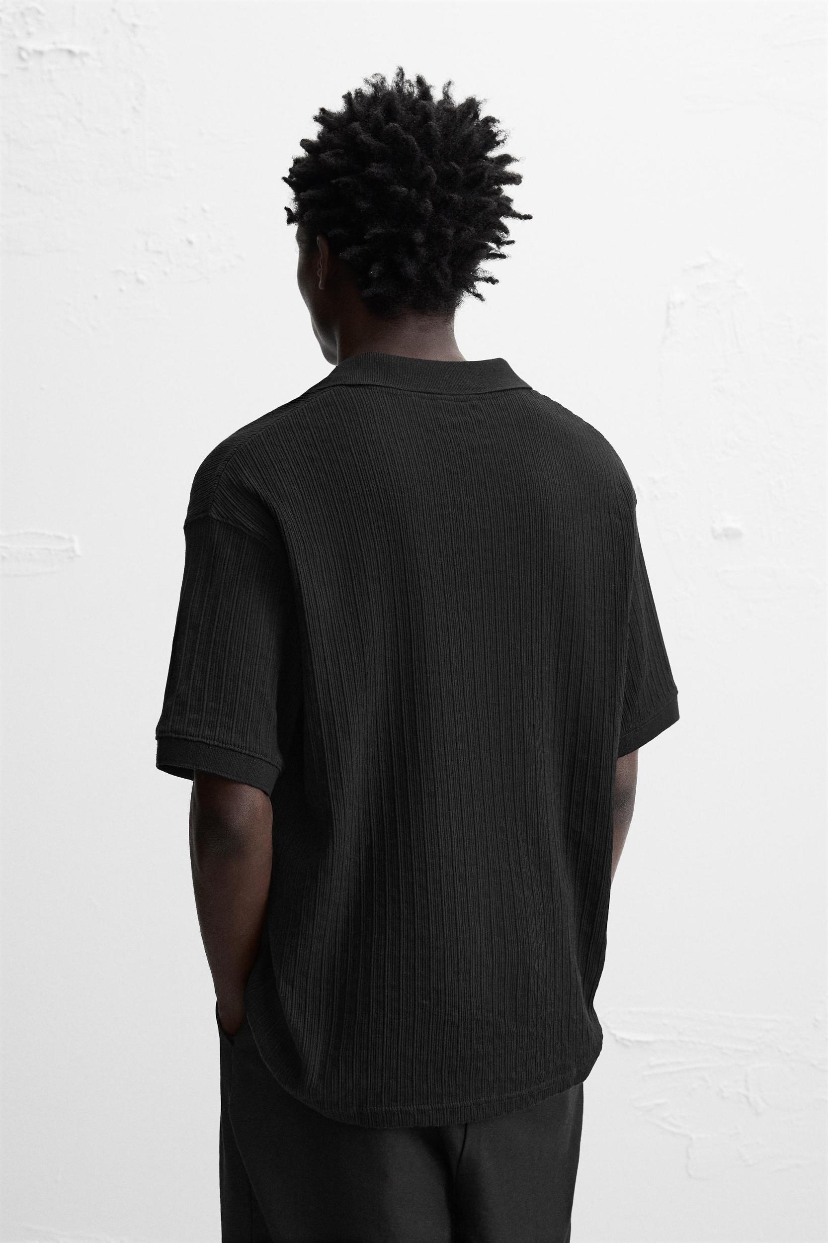 RIB TEXTURED POLO SHIRT Product Image