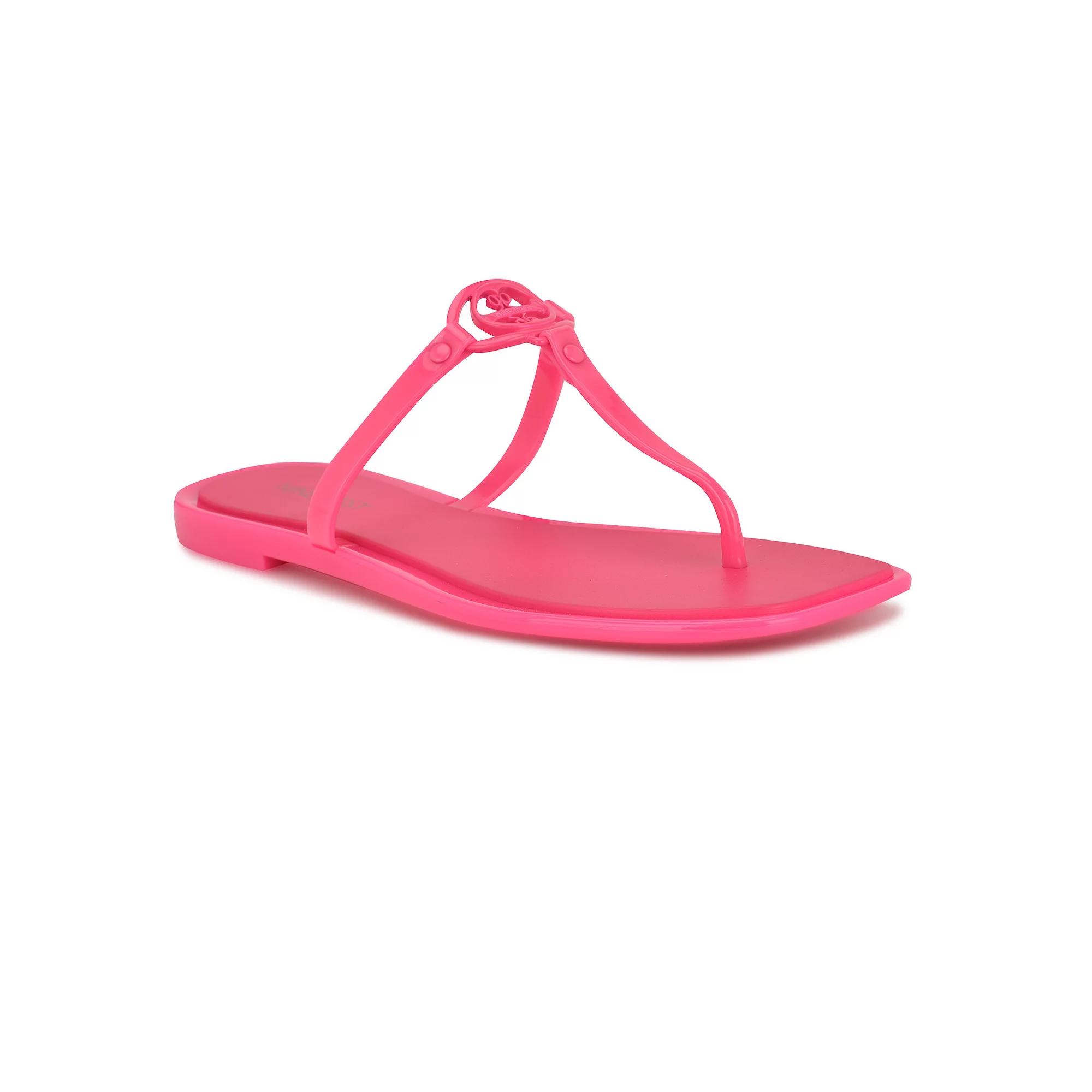 Nine West Dacota Women's Square Toe Slip-On Sandals, Size: 8, Neon Pink Product Image