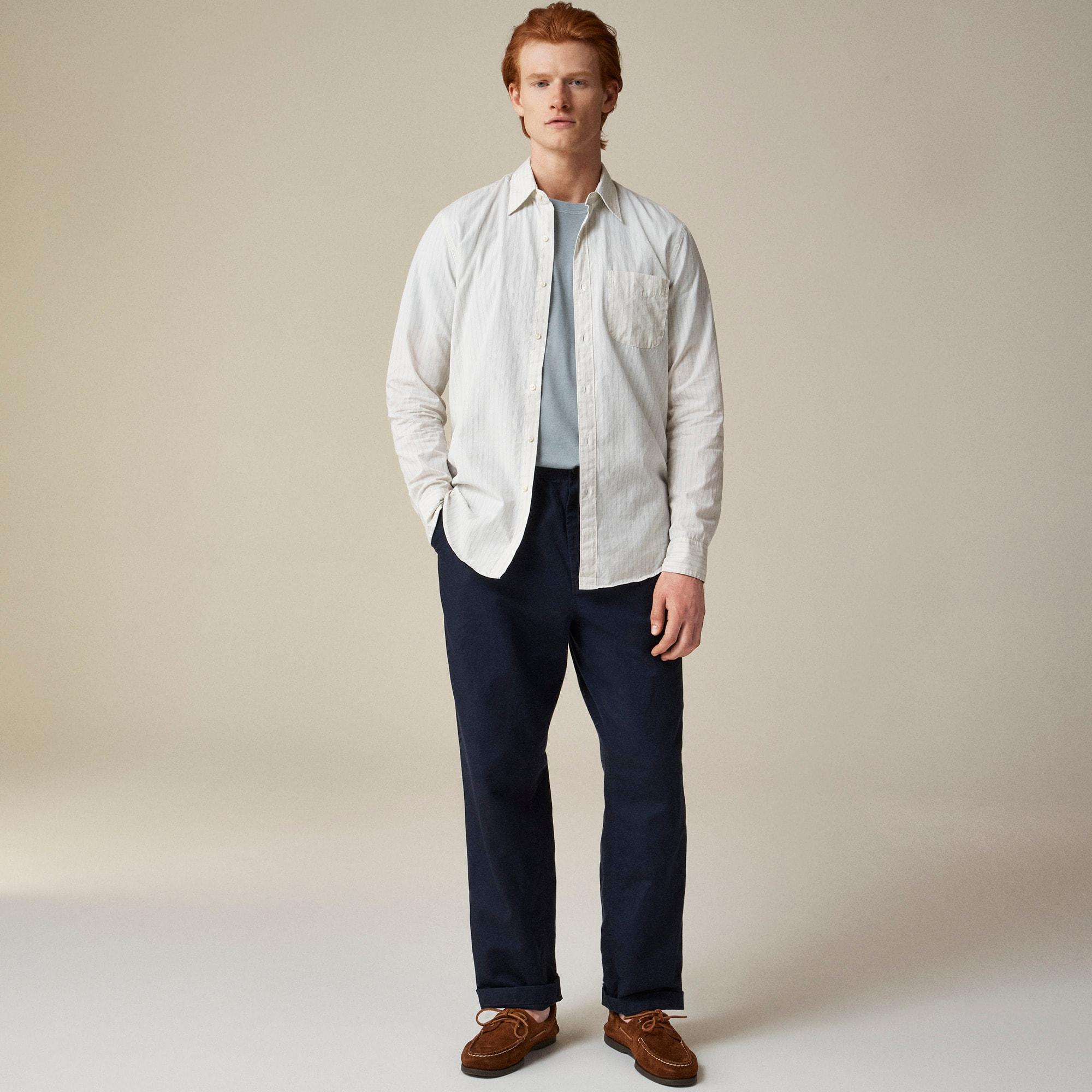 Secret Wash cotton poplin shirt with point collar Product Image