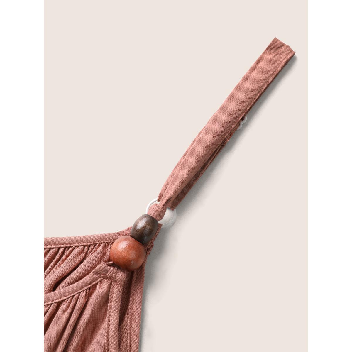 Plus Size Solid Ruffle Layered Hem Cami Dress DustyPink Women Resort Gathered Non Sleeveless Curvy BloomChic 30/6X Product Image