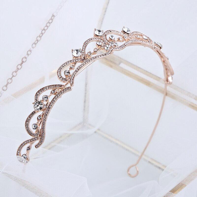 "Anya" - Rhinestone Bridal Tiara - Available in Silver, Rose Gold and Yellow Gold Product Image
