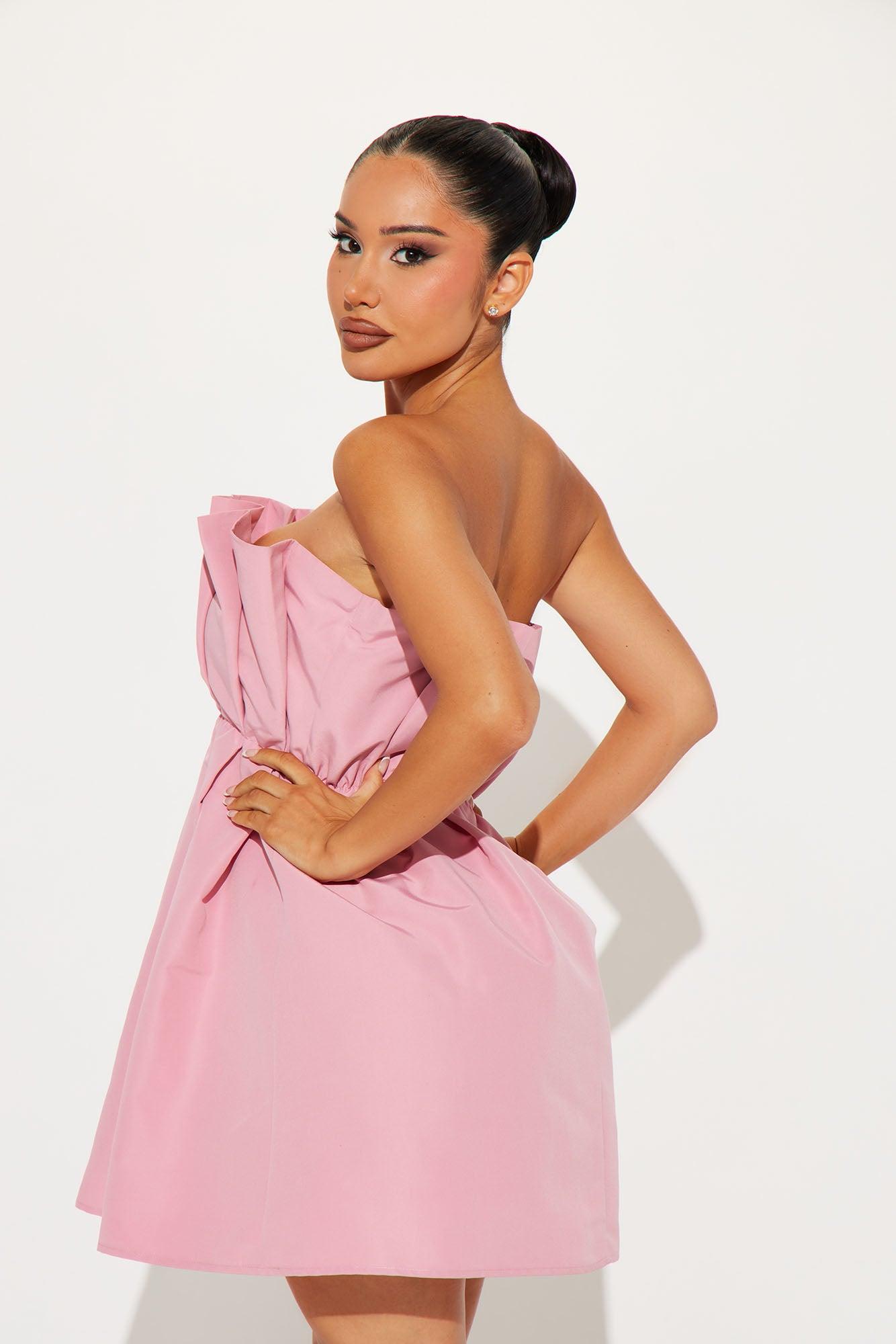 Last Dance Pleated Mini Dress - Rose Product Image