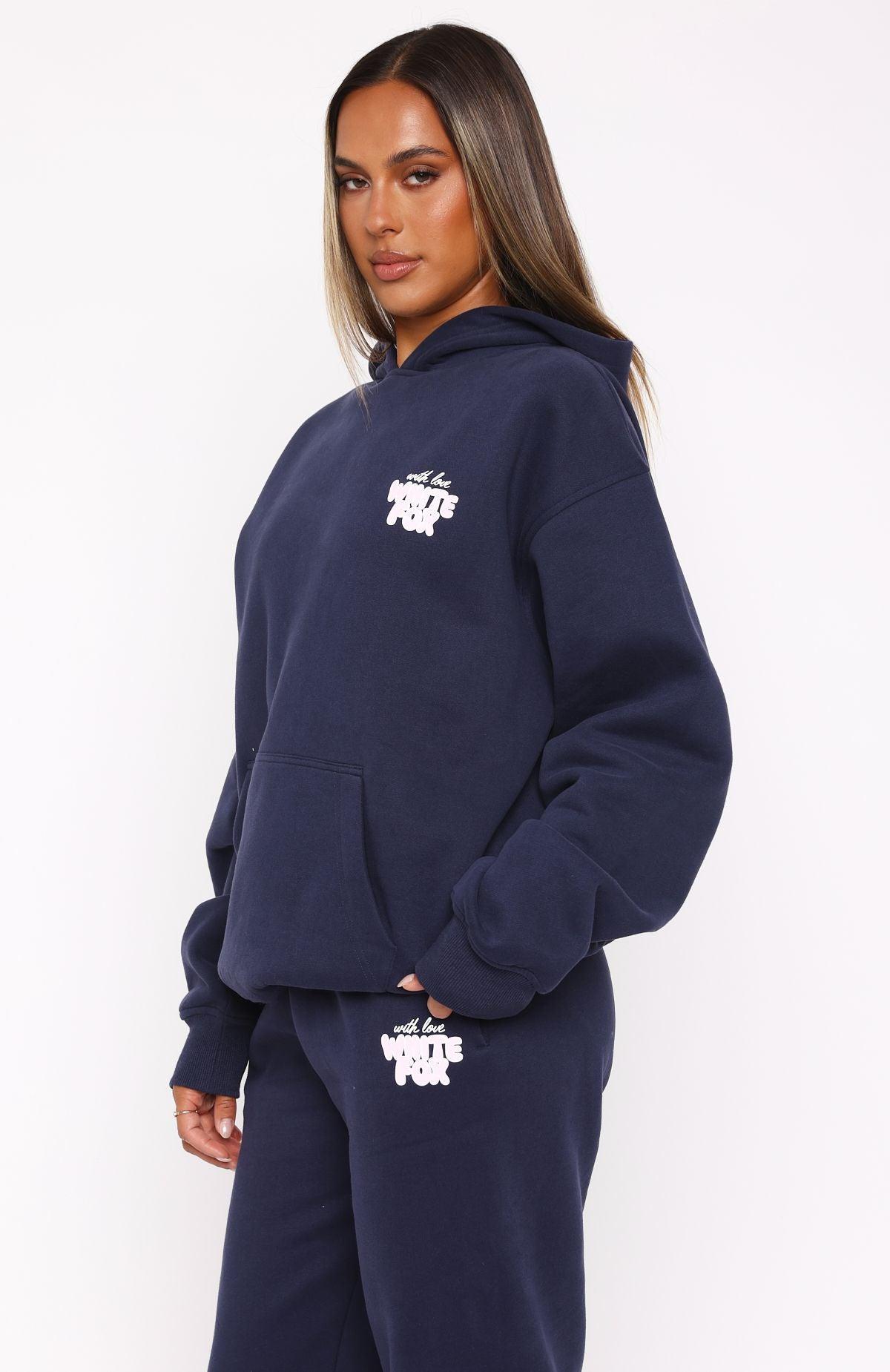 With Love Always Oversized Hoodie Navy Product Image