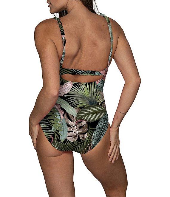 Jantzen Jungle Glam Mio Square Neck Tummy Control One Piece Swimsuit Product Image