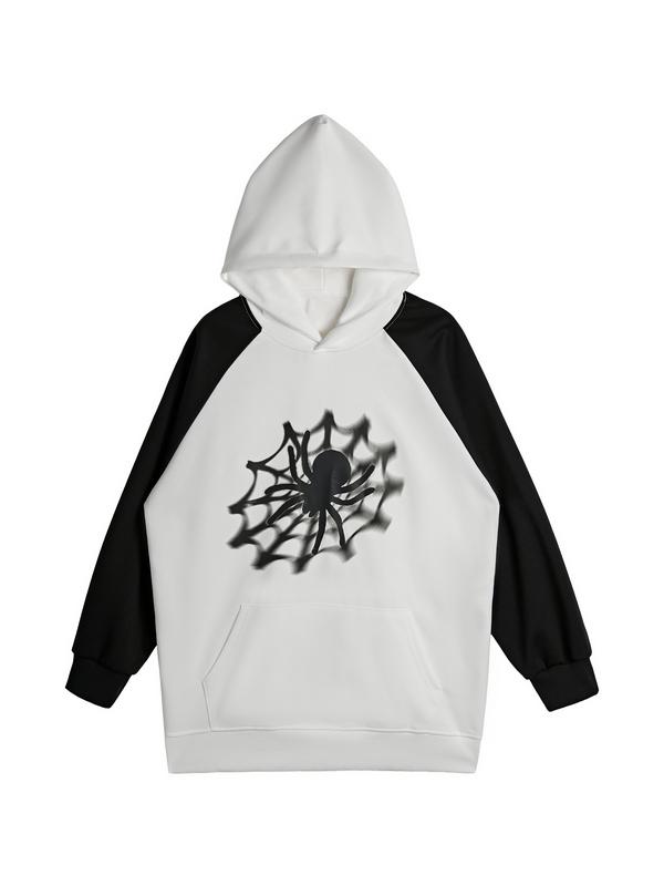 Men's Spider Web Print Oversized Hoodie Product Image